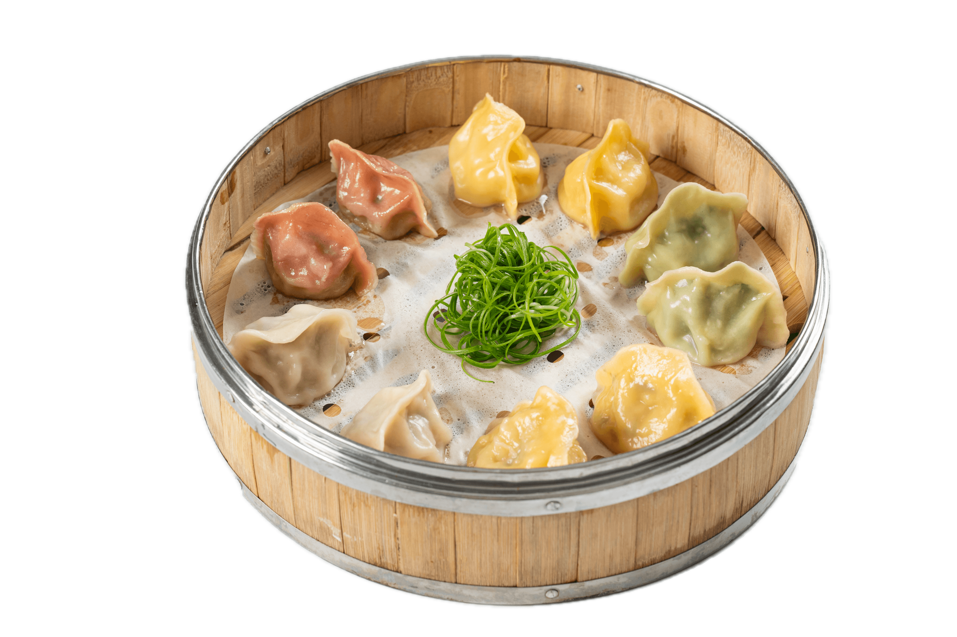 Cute dumplings in a steamer
